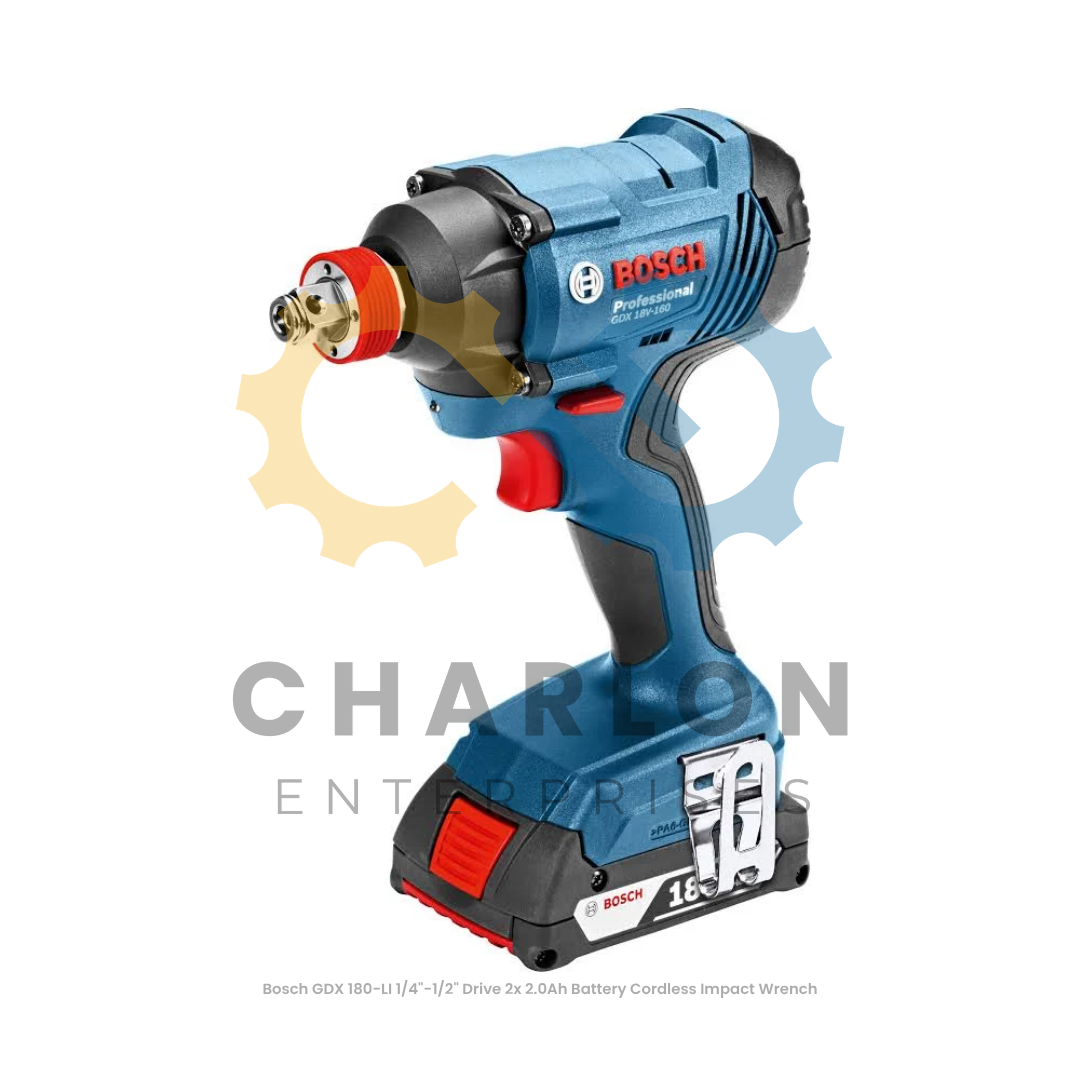 Bosch GDX 180-LI 1/4"-1/2" Drive 2x 2.0Ah Battery Cordless Impact Wrench