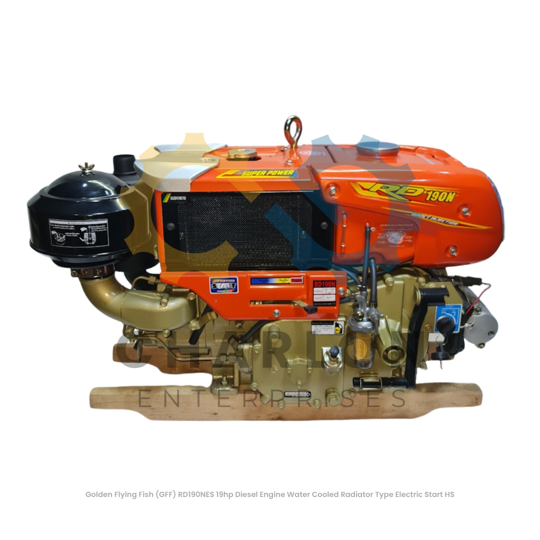 Golden Flying Fish (GFF) RD190NES 19HP Electric Start High Speed Water-Cooled Radiator Type Diesel Engine