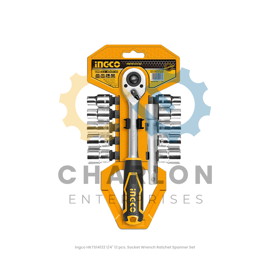 Ingco HKTS14122 1/4" 12 pcs. Socket Wrench Ratchet Spanner Set