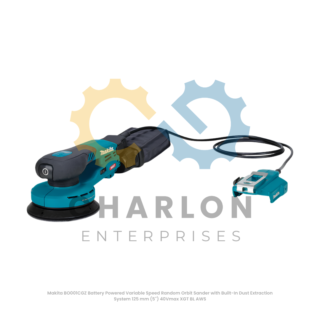 Makita BO001CGZ Battery Powered Variable Speed Random Orbit Sander with Built-In Dust Extraction System 125 mm (5'') 40Vmax XGT BL AWS