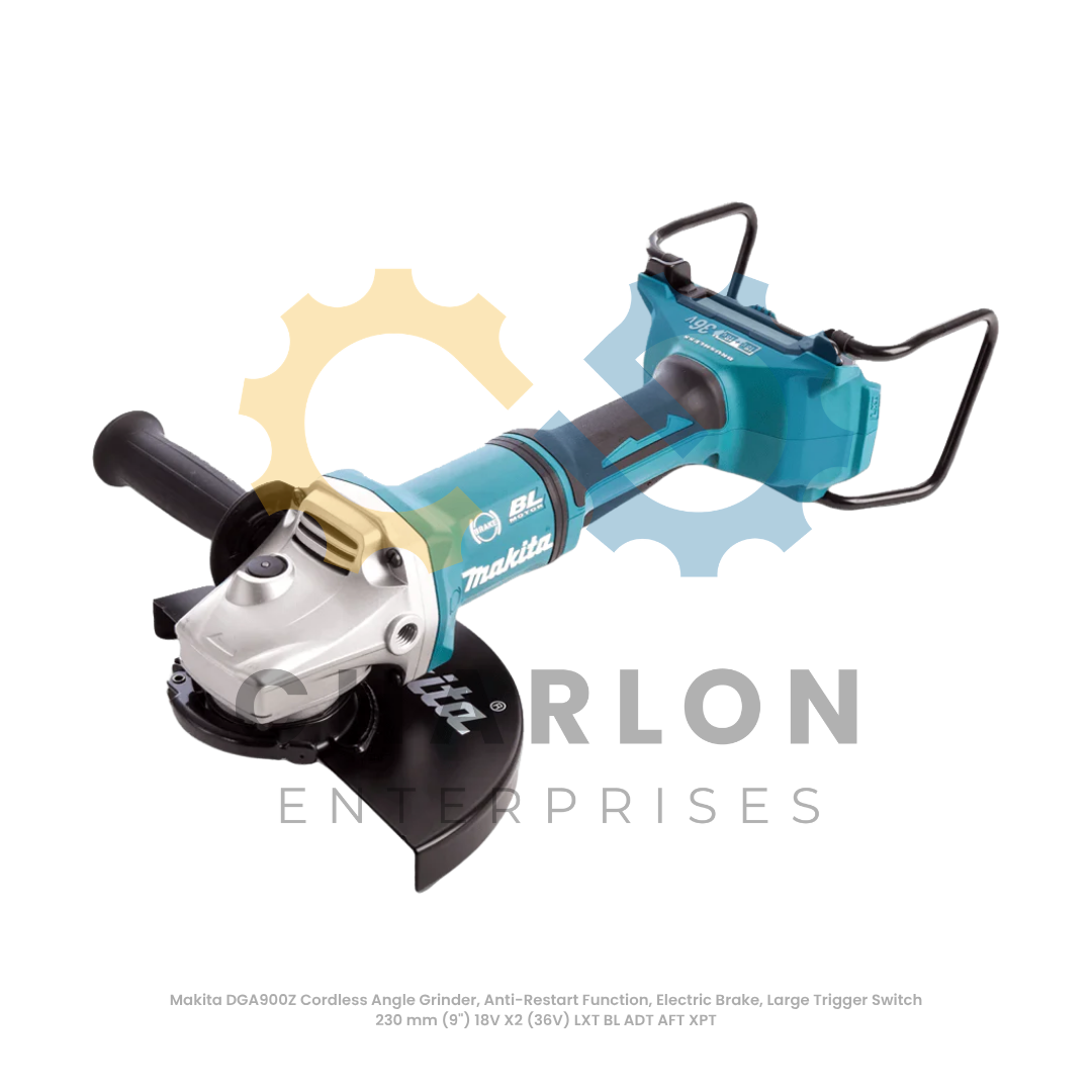 Makita DGA900Z Cordless Angle Grinder, Anti-Restart Function, Electric Brake, Large Trigger Switch 230 mm (9") 18V X2 (36V) LXT BL ADT AFT XPT