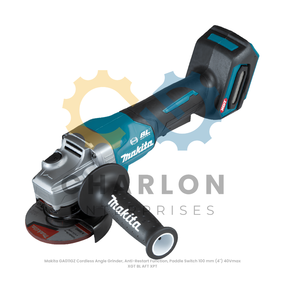 Makita GA011GZ Cordless Angle Grinder, Anti-Restart Function, Paddle Switch 100 mm (4") 40Vmax XGT BL AFT XPT
