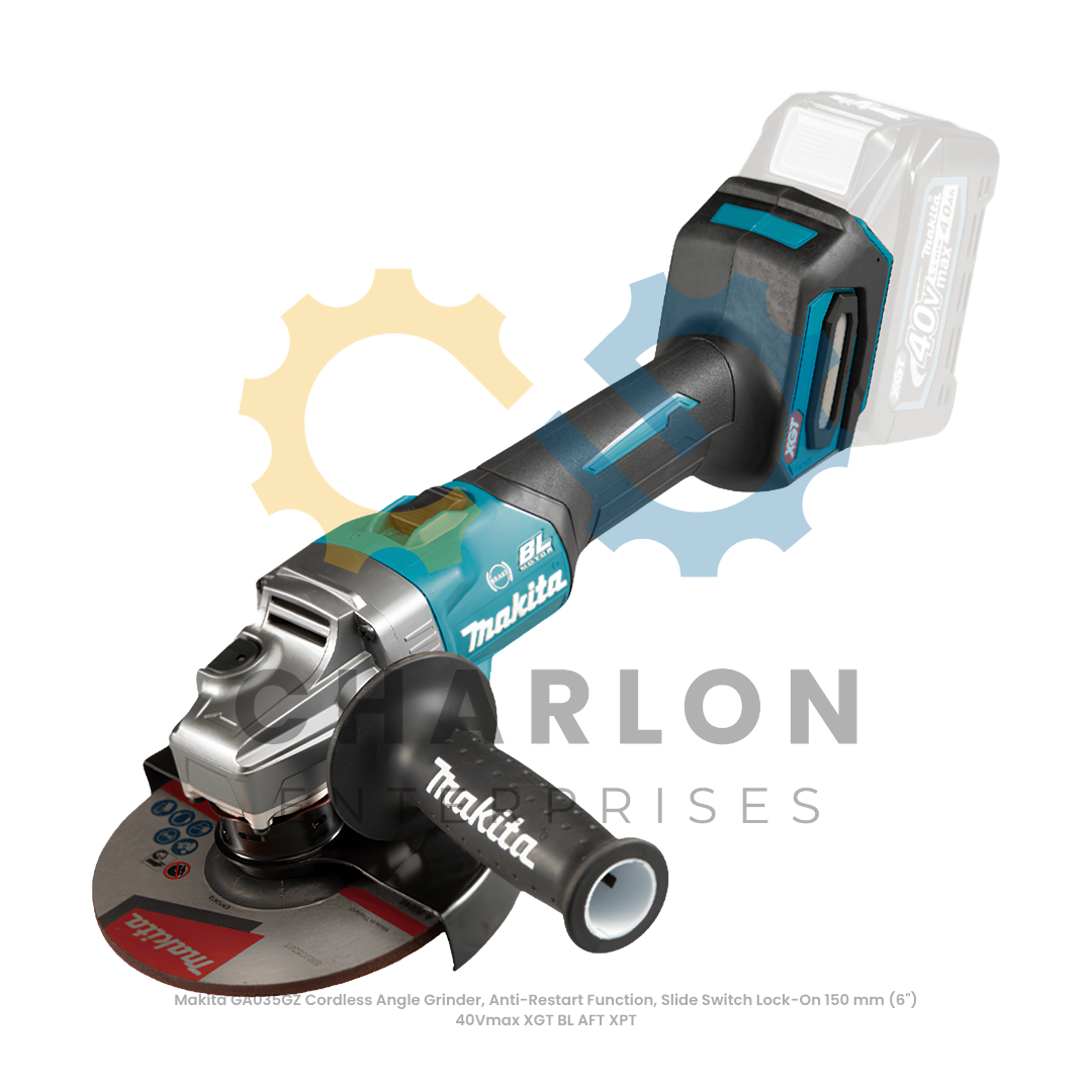Makita GA035GZ Cordless Angle Grinder, Anti-Restart Function, Slide Switch Lock-On 150 mm (6") 40Vmax XGT BL AFT XPT