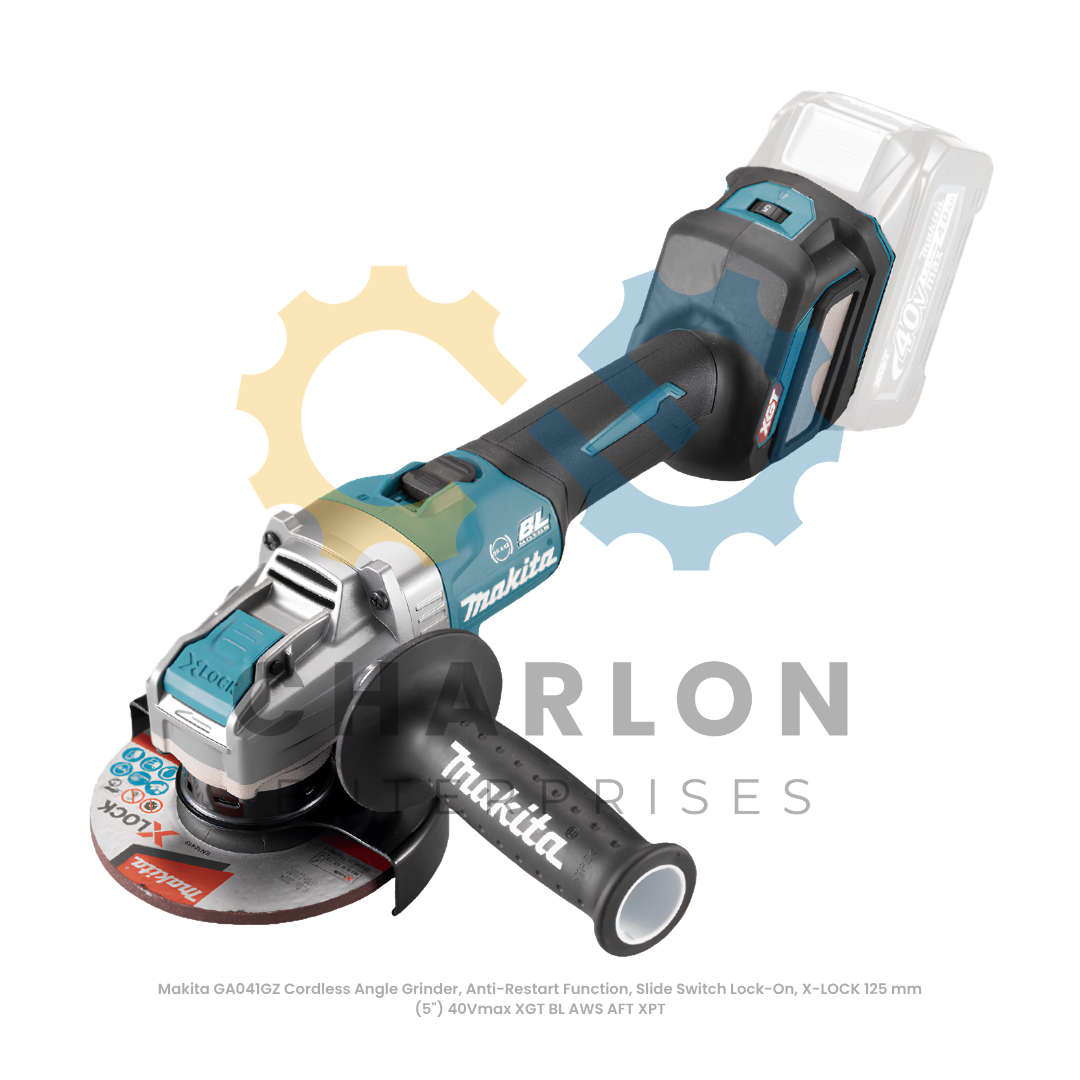 Makita GA041GZ Cordless Angle Grinder, Anti-Restart Function, Slide Switch Lock-On, X-LOCK 125 mm (5") 40Vmax XGT BL AWS AFT XPT