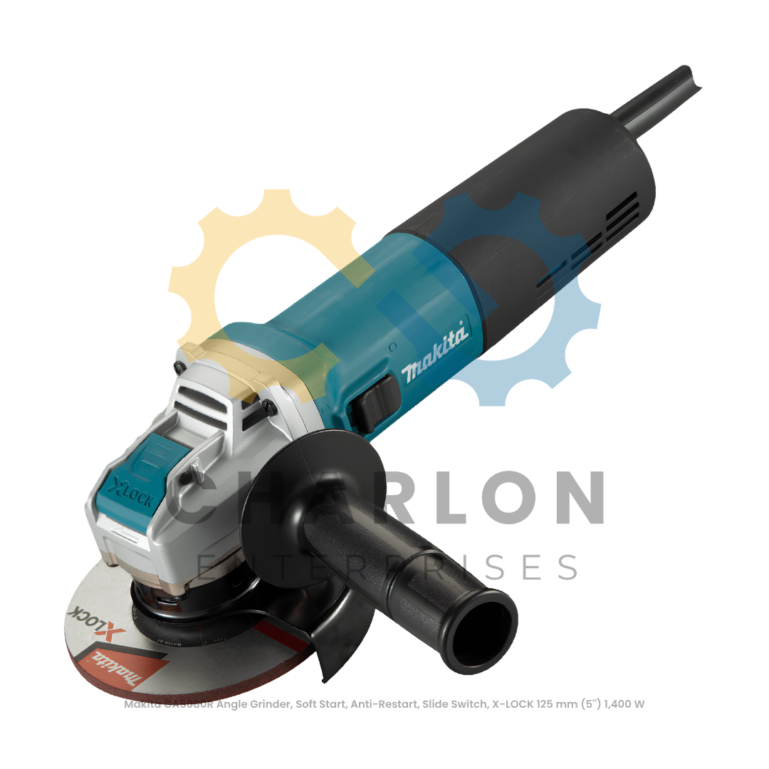 Makita GA5080R Angle Grinder, Soft Start, Anti-Restart, Slide Switch, X-LOCK 125 mm (5'') 1,400 W