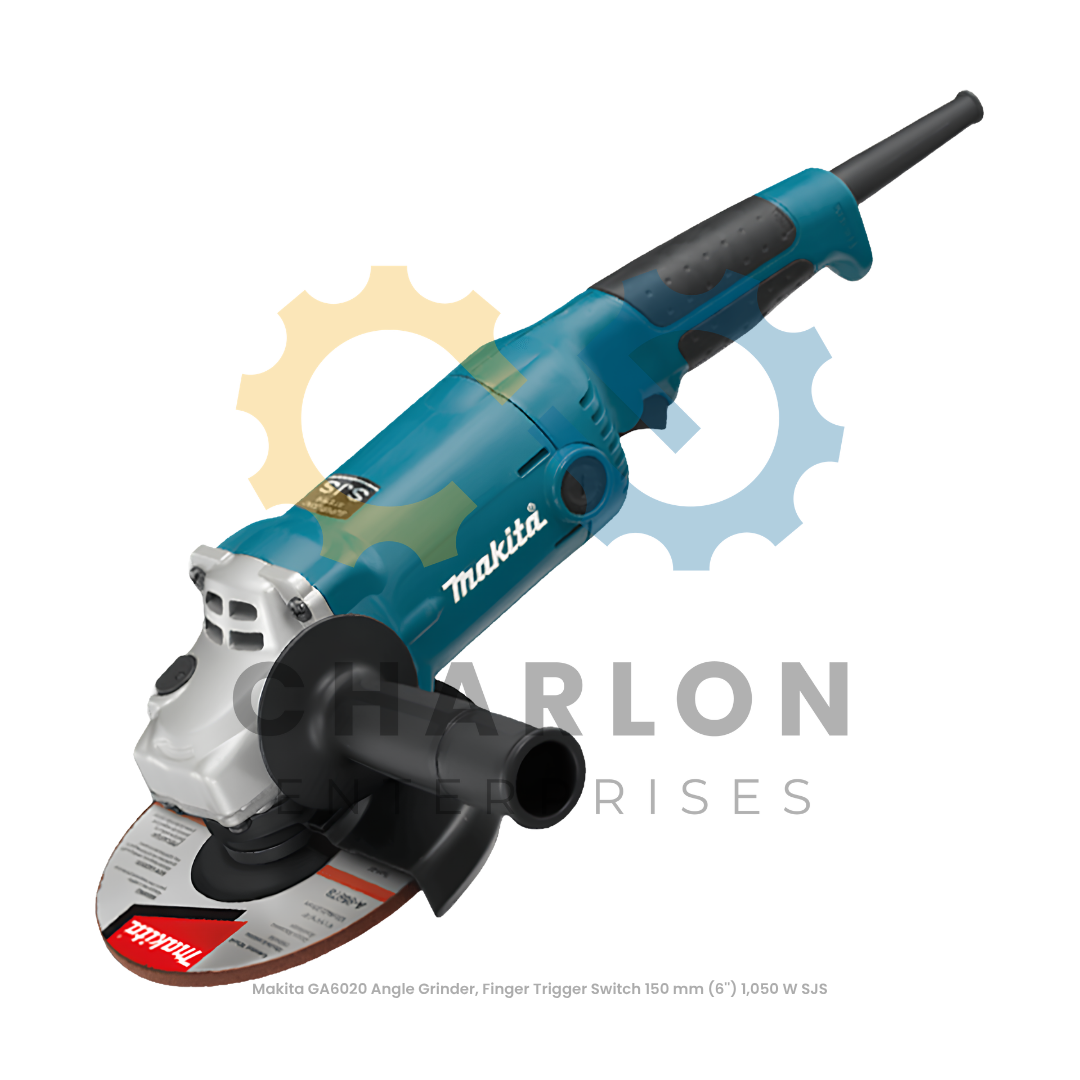 Makita GA6020 Angle Grinder, Finger Trigger Switch 150 mm (6'') 1,050 W SJS