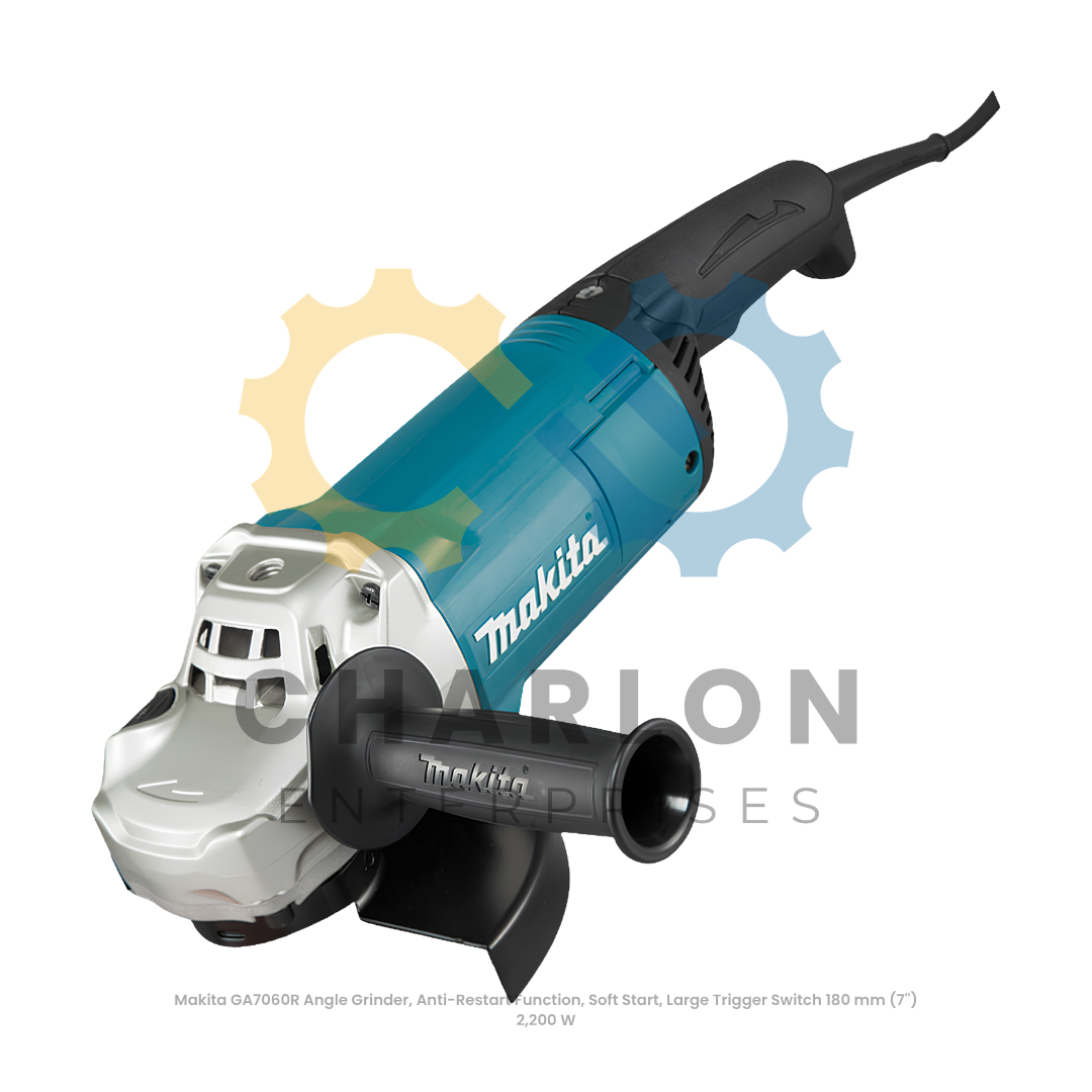 Makita GA7060R Angle Grinder, Anti-Restart Function, Soft Start, Large Trigger Switch 180 mm (7'') 2,200 W