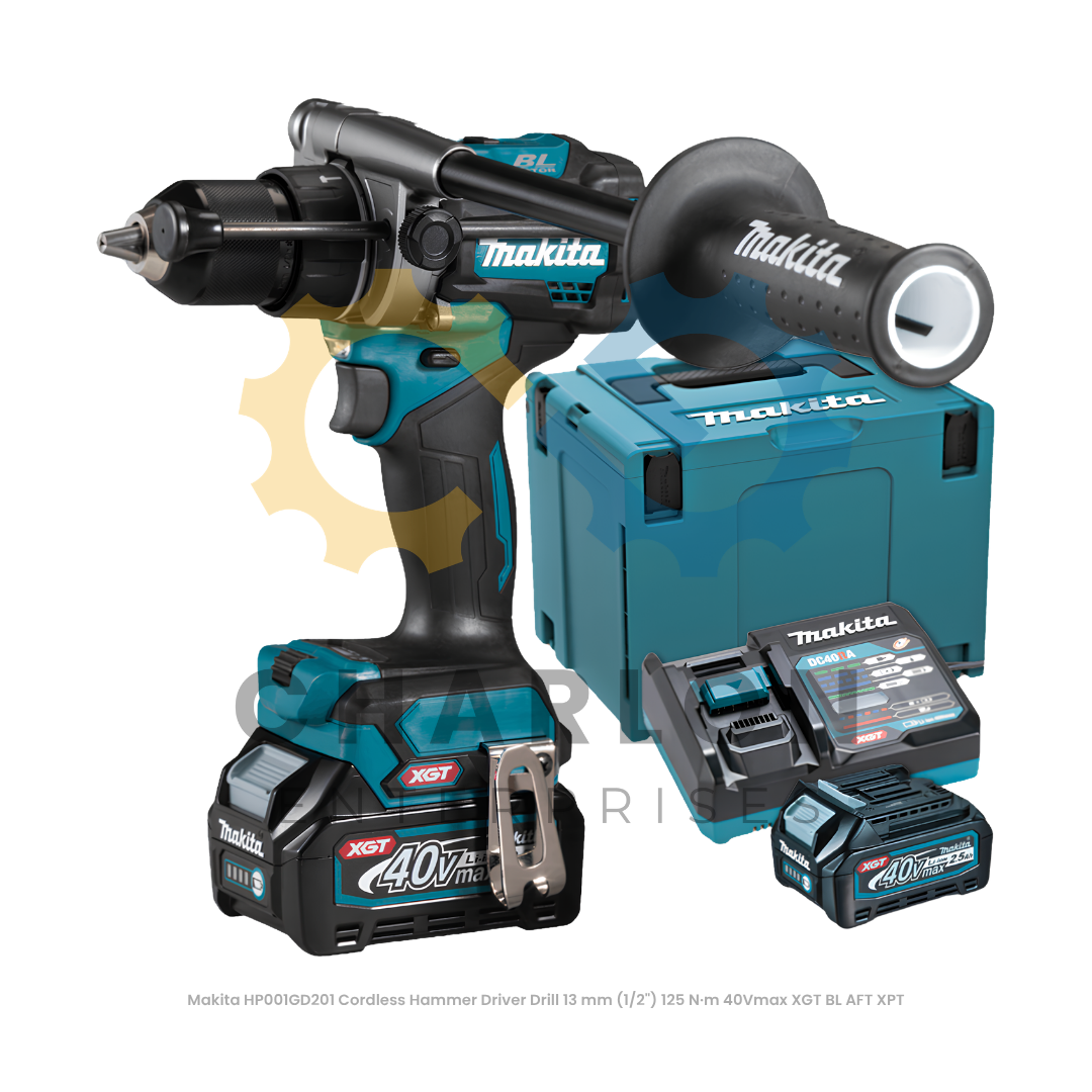 Makita HP001GD201 Cordless Hammer Driver Drill 13 mm (1/2") 125 N·m 40Vmax XGT BL AFT XPT