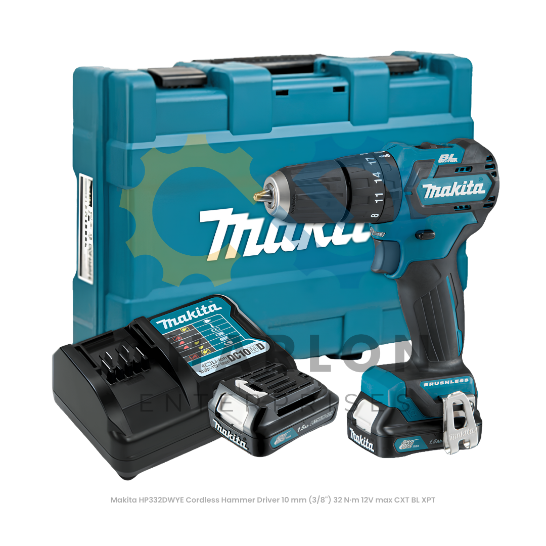 Makita HP332DWYE Cordless Hammer Driver 10 mm (3/8") 32 N·m 12V max CXT BL XPT