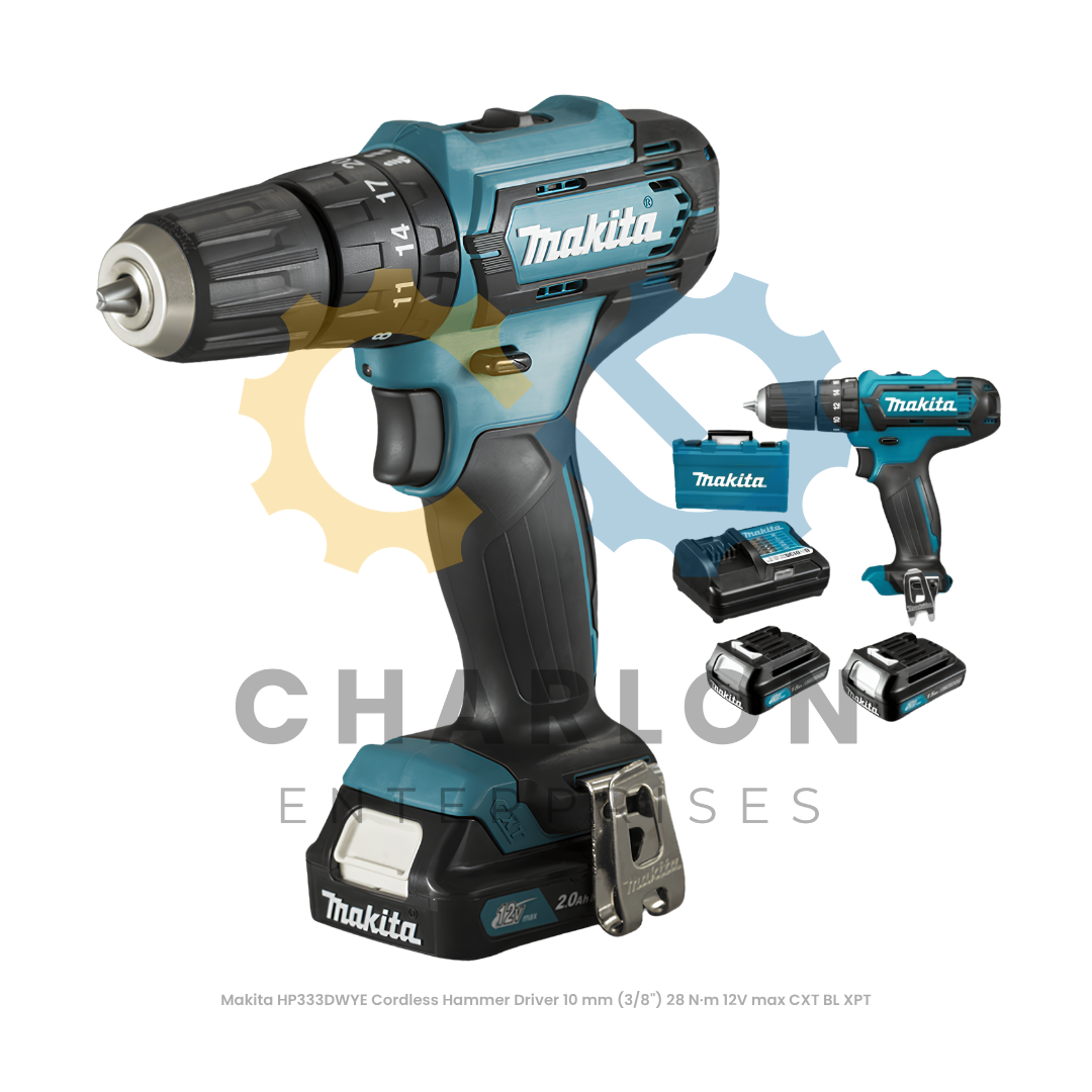 Makita HP333DWYE Cordless Hammer Driver 10 mm (3/8") 28 N·m 12V max CXT BL XPT