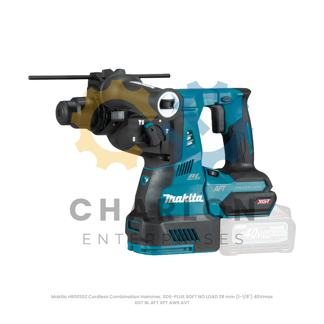 Makita HR001GZ Cordless Combination Hammer, SDS-PLUS SOFT NO LOAD 28 mm (1-1/8") 40Vmax XGT BL AFT XPT AWS AVT