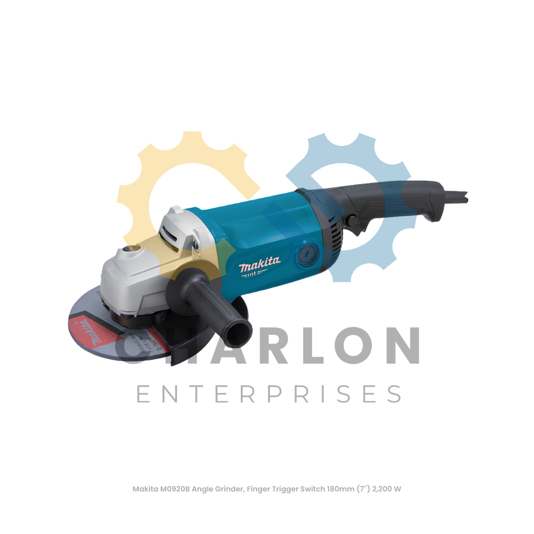 Makita M0920B Angle Grinder, Finger Trigger Switch 180mm (7'') 2,200 W