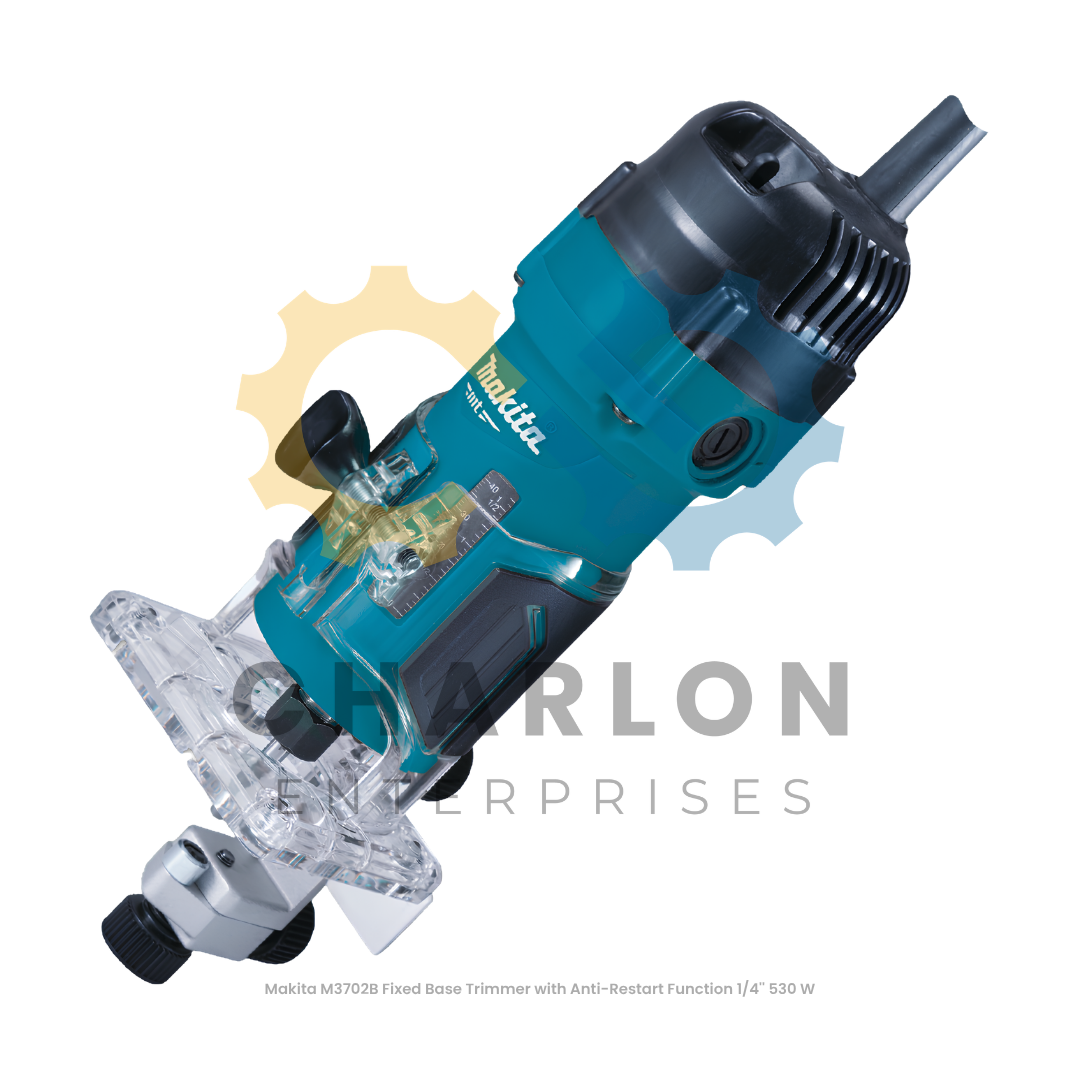 Makita M3702B Fixed Base Trimmer with Anti-Restart Function 1/4'' 530 W