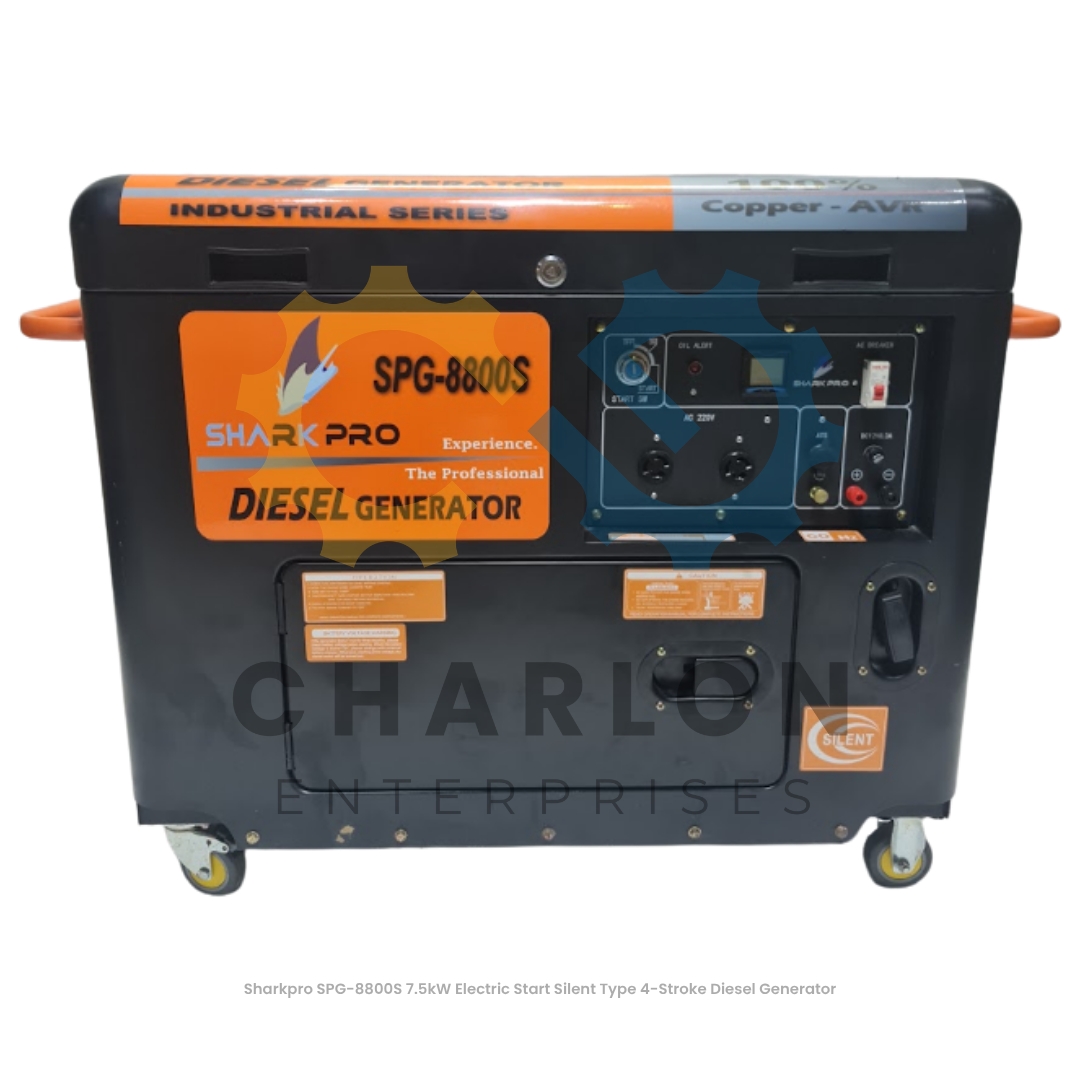 Sharkpro SPG-8500S 7.5kW Electric Start Silent Type 4-Stroke Diesel Generator