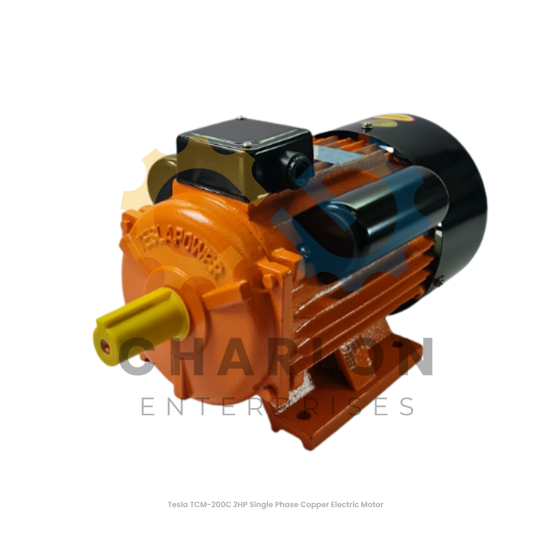 Tesla 2HP Electric Motor Single Phase - Aluminum / Copper