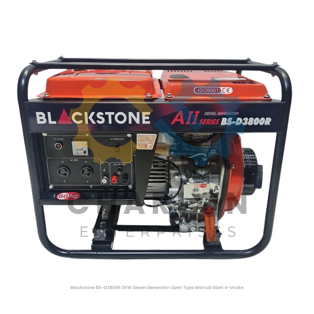 Blackstone 3kW Diesel Generator 4-Stroke - Open Type Manual / Electric Start