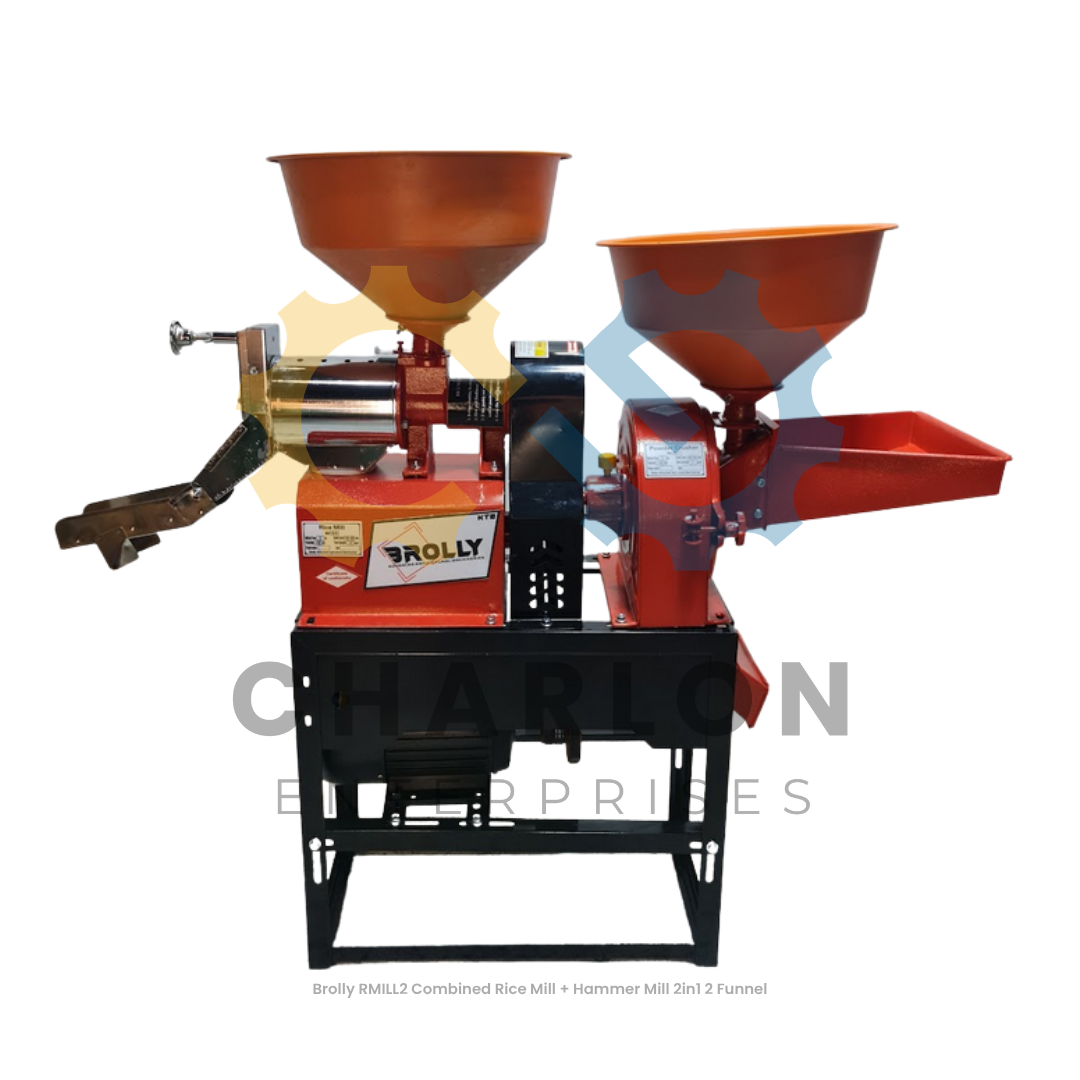 Brolly RMILL2 2-in-1 2 Funnel Combined Rice Mill + Hammer Mill