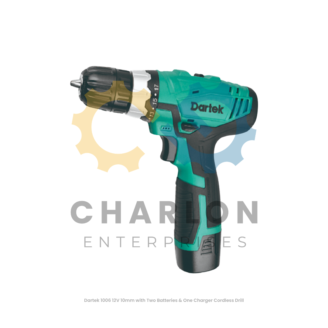 Dartek 1006 12V 10mm with Two Batteries & One Charger Cordless Drill