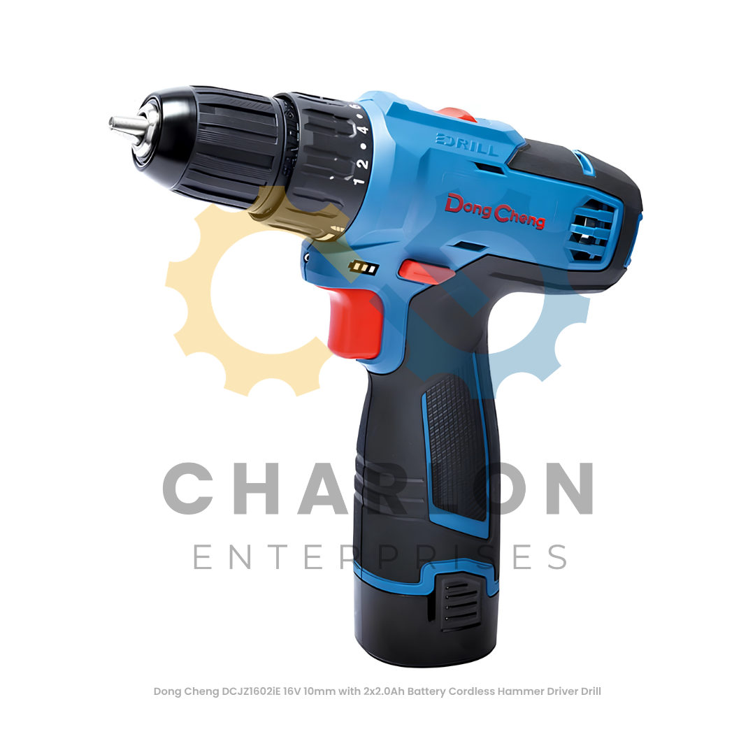 Dong Cheng DCJZ1602iE 16V 10mm with 2x2.0Ah Battery Cordless Hammer Driver Drill