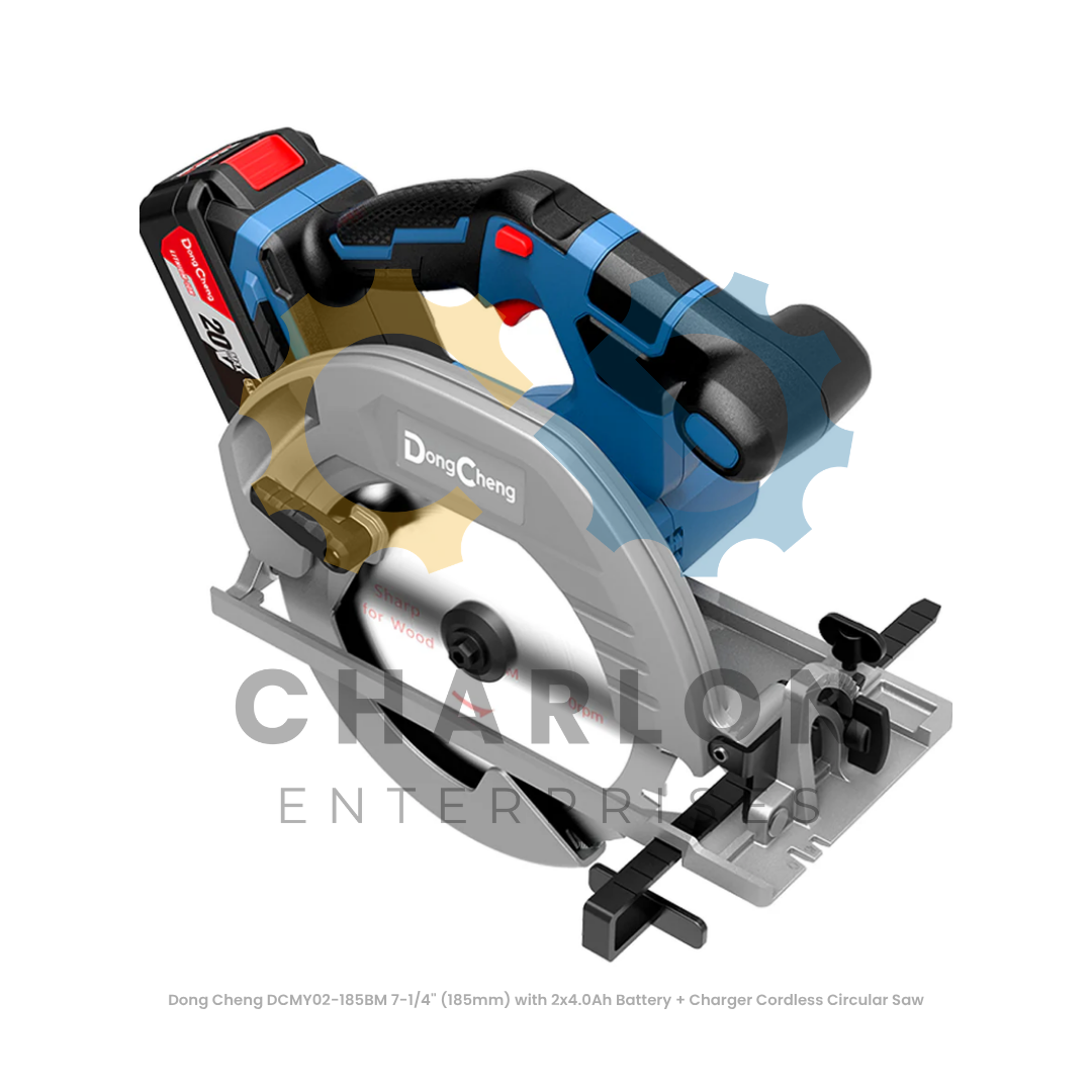 Dong Cheng DCMY02-185BM 7-1/4'' (185mm) with 2x4.0Ah Battery + Charger Cordless Circular Saw
