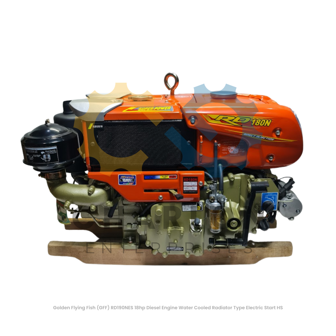 Golden Flying Fish (GFF) RD180NES 18HP Electric Start High Speed Water-Cooled Radiator Type Diesel Engine