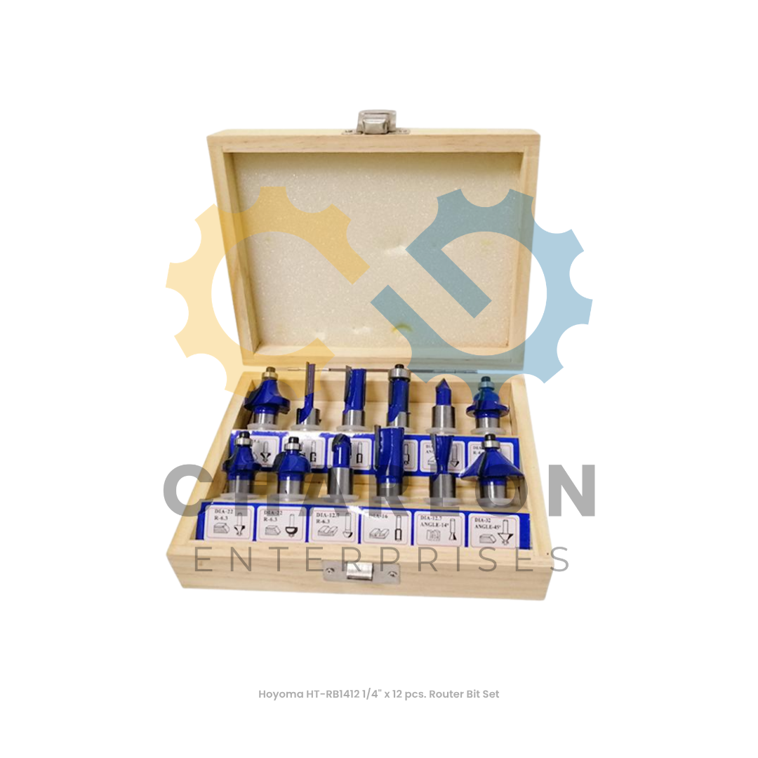 Hoyoma HT-RB1412 1/4" x 12 pcs. Router Bit Set