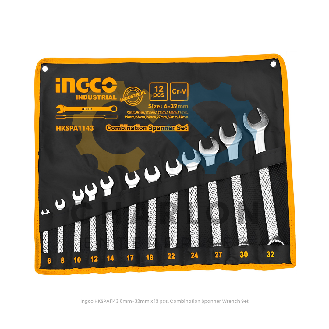 Ingco HKSPA1143 6mm-32mm x 12 pcs. Combination Spanner Wrench Set