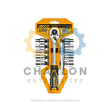 Ingco HKTS14122 1/4" 12 pcs. Socket Wrench Ratchet Spanner Set