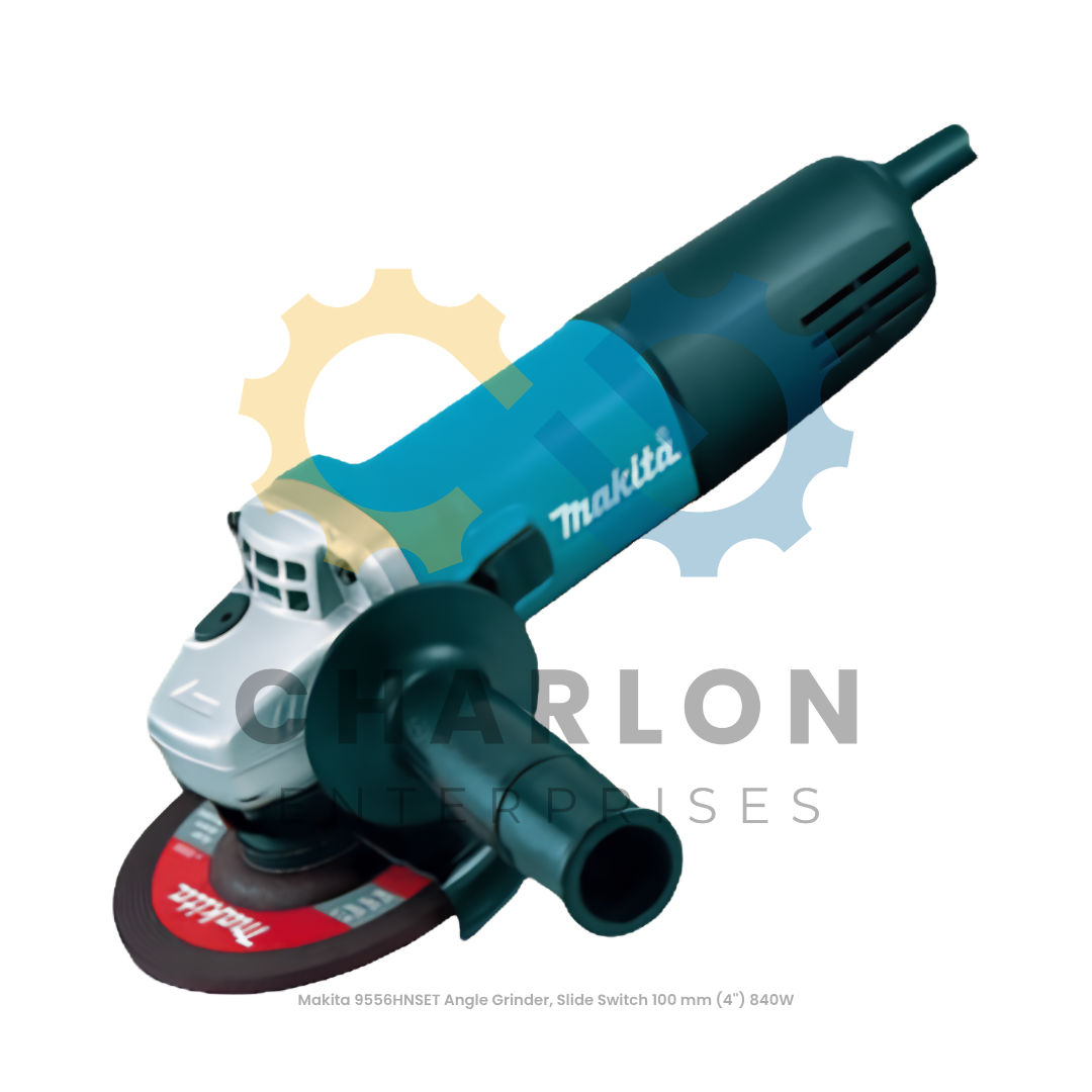 Makita 9556HNSET Angle Grinder, Slide Switch 100 mm (4'') 840W