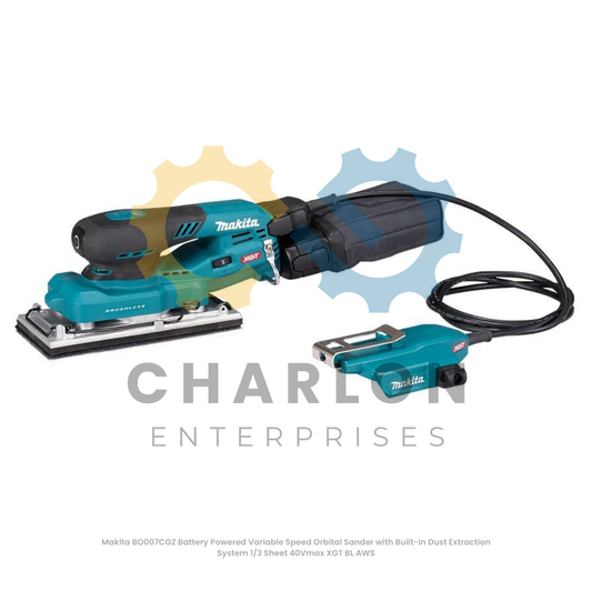 Makita BO007CGZ Battery Powered Variable Speed Orbital Sander with Built-In DustExtraction System 1/3 Sheet 40Vmax XGT BL AWS