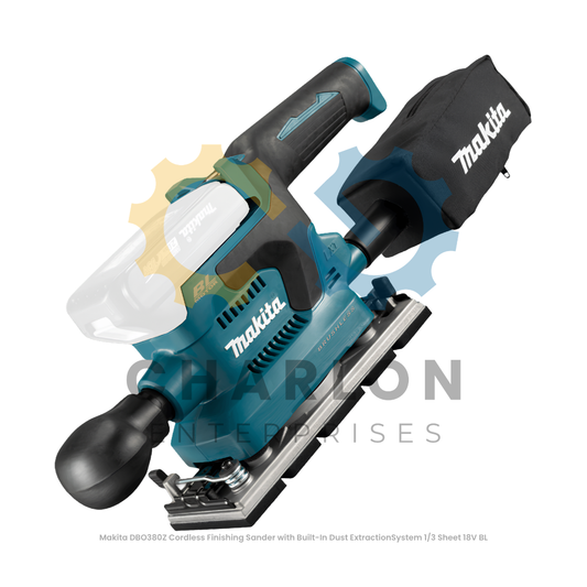 Makita DBO380Z Cordless Finishing Sander with Built-In Dust Extraction System 1/3 Sheet 18V BL