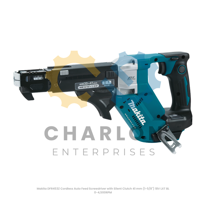 Makita DFR453Z Cordless Auto Feed Screwdriver with Silent Clutch 41 mm (1-5/8") 18V LXT BL 0-4,500RPM