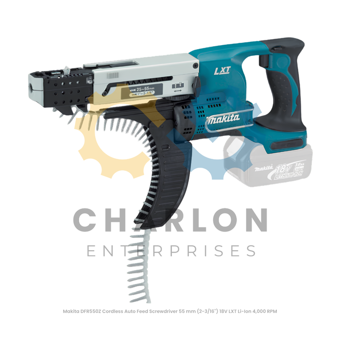 Makita DFR550Z Cordless Auto Feed Screwdriver 55 mm (2-3/16") 18V LXT Li-Ion 4,000 RPM