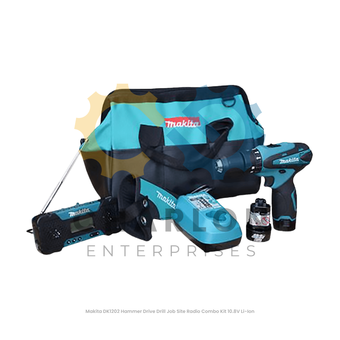 Makita DK1202 Hammer Drive Drill Job Site Radio Combo Kit 10.8V Li-Ion