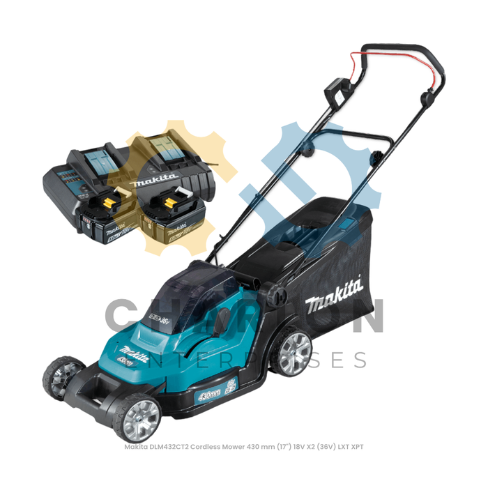 Makita DLM432CT2 Cordless Mower 430 mm (17") 18V X2 (36V) LXT XPT