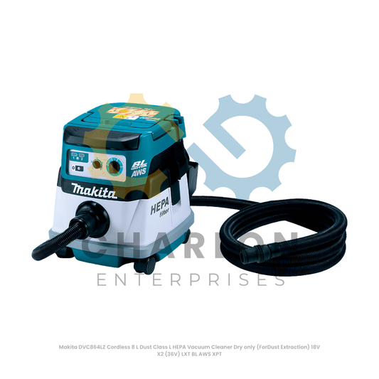 Makita DVC864LZ Cordless 8 L Dust Class L HEPA Vacuum Cleaner Dry only (For Dust Extraction) 18V X2 (36V) LXT BL AWS XPT