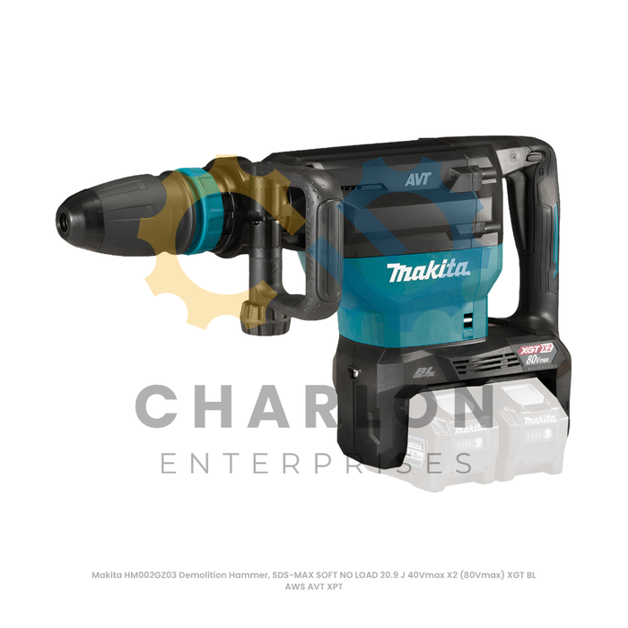 Makita HM002GZ03 Demolition Hammer, SDS-MAX SOFT NO LOAD 20.9 J 40Vmax X2 (80Vmax) XGT BL AWS AVT XPT