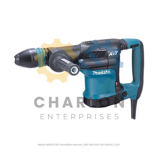 Makita HM0871CSET Demolition Hammer, SDS-MAX SOFT NO LOAD 8.1 J AVT