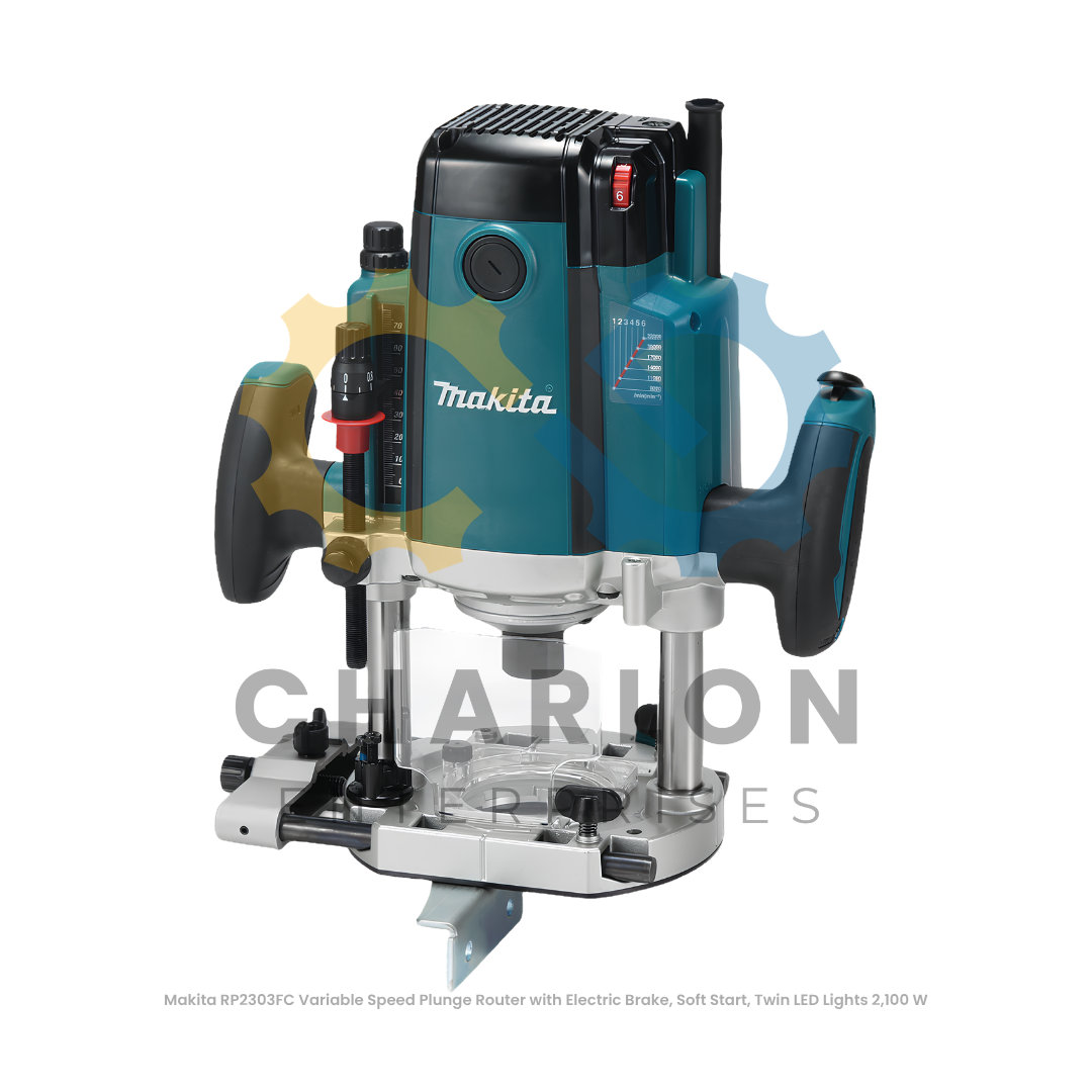 Makita RP2303FC Variable Speed Plunge Router with Electric Brake, Soft Start, Twin LED Lights 2,100 W
