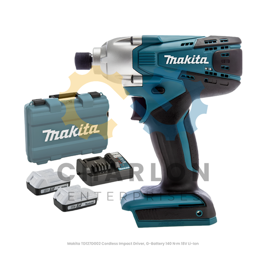 Makita TD127D002 Cordless Impact Driver, G-Battery 140 N·m 18V Li-Ion