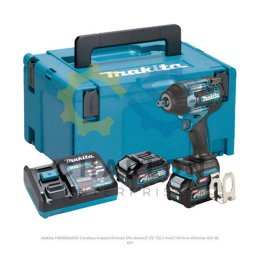 Makita TW008GM201 Cordless Impact Wrench (Pin Detent) 1/2" (12.7 mm) 760 N·m 40Vmax XGT BL XPT