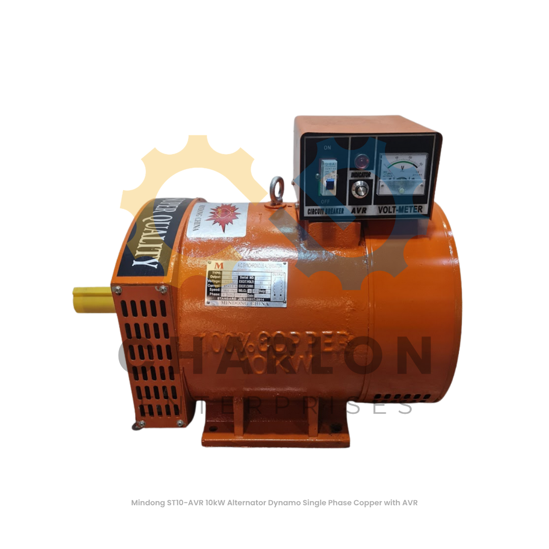 Mindong 10kW Alternator Dynamo Single Phase - Aluminum / Copper With AVR / Copper