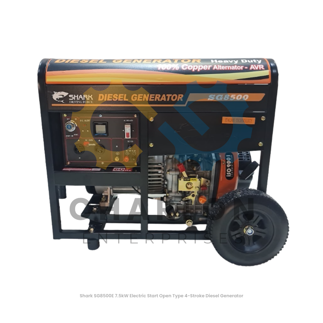 Shark SG8500 7.5kW Diesel Generator Electric Start 4-Stroke - Open / Silent Type