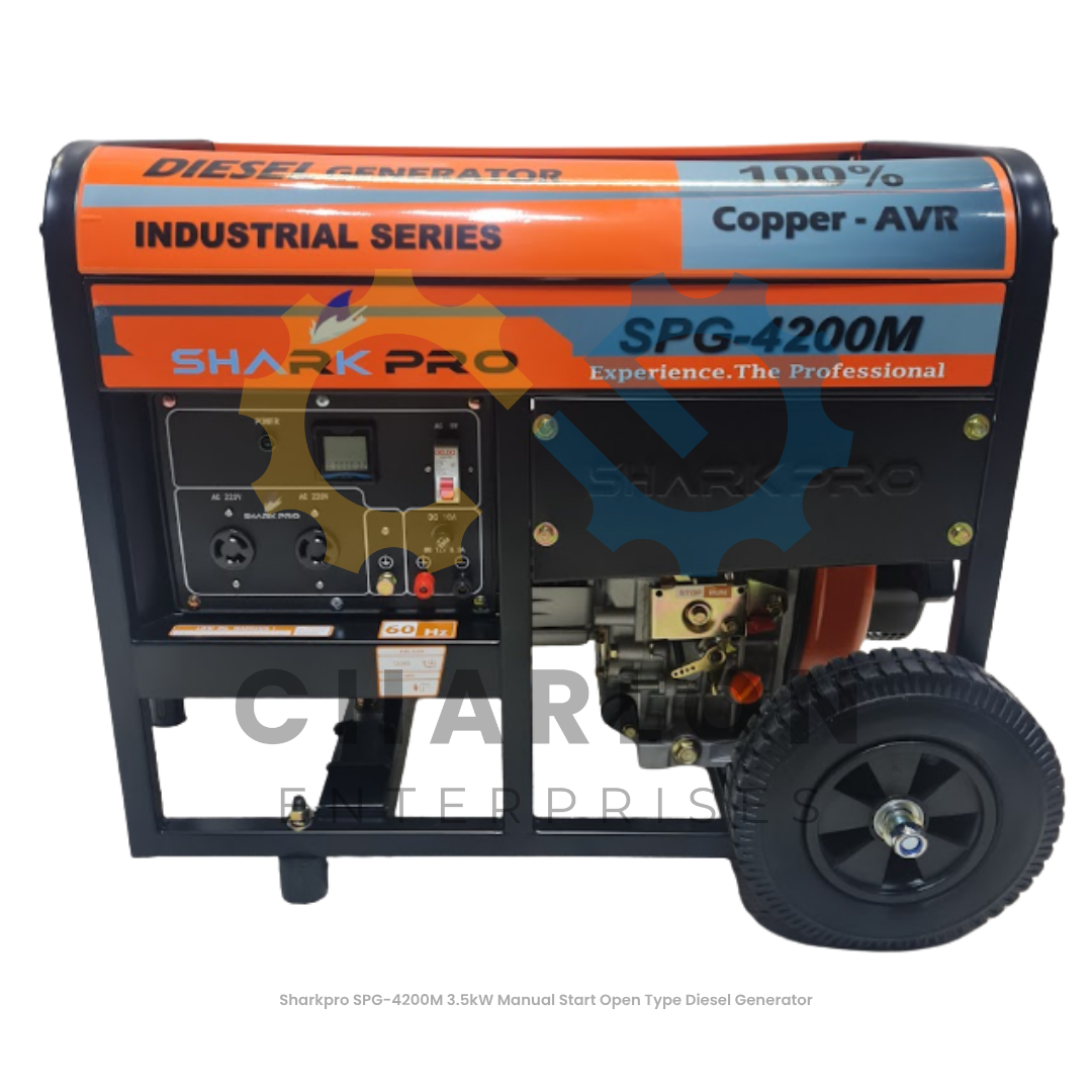 Sharkpro SPG-4200 3.5kW Open Type Diesel Generator - Dual / Manual Start