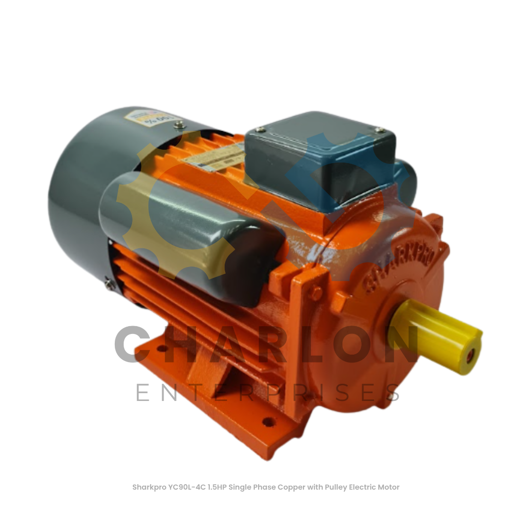 Sharkpro 1.5HP Electric Motor With Pulley Single Phase - Aluminum / Copper