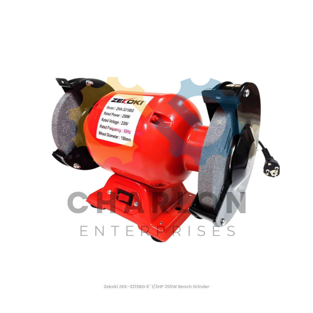 Zekoki ZKK-3215BG 6" 1/3HP 250W Bench Grinder